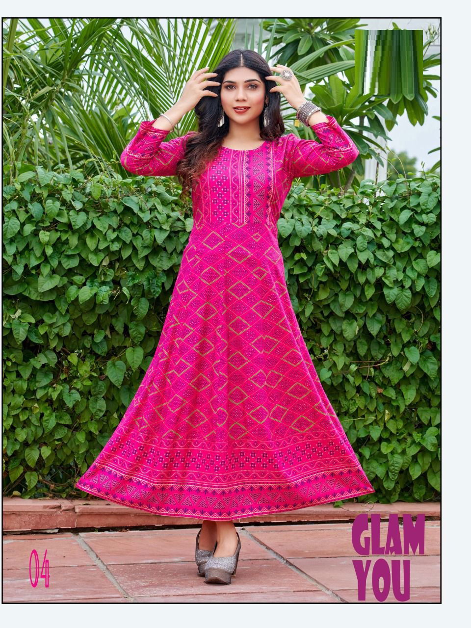 Sunlight 01 Rayon Printed Ethnic Wear Designer Long Anarkali Kurti Collection